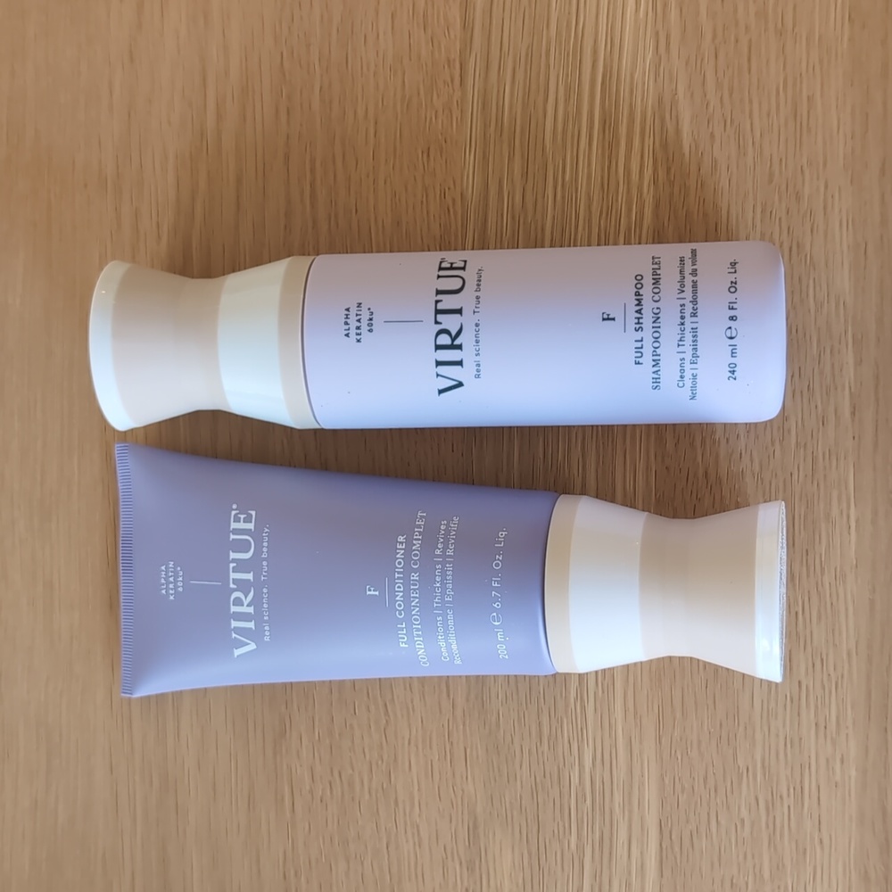 New sealed Virtue Full Shampoo and Conditioner
